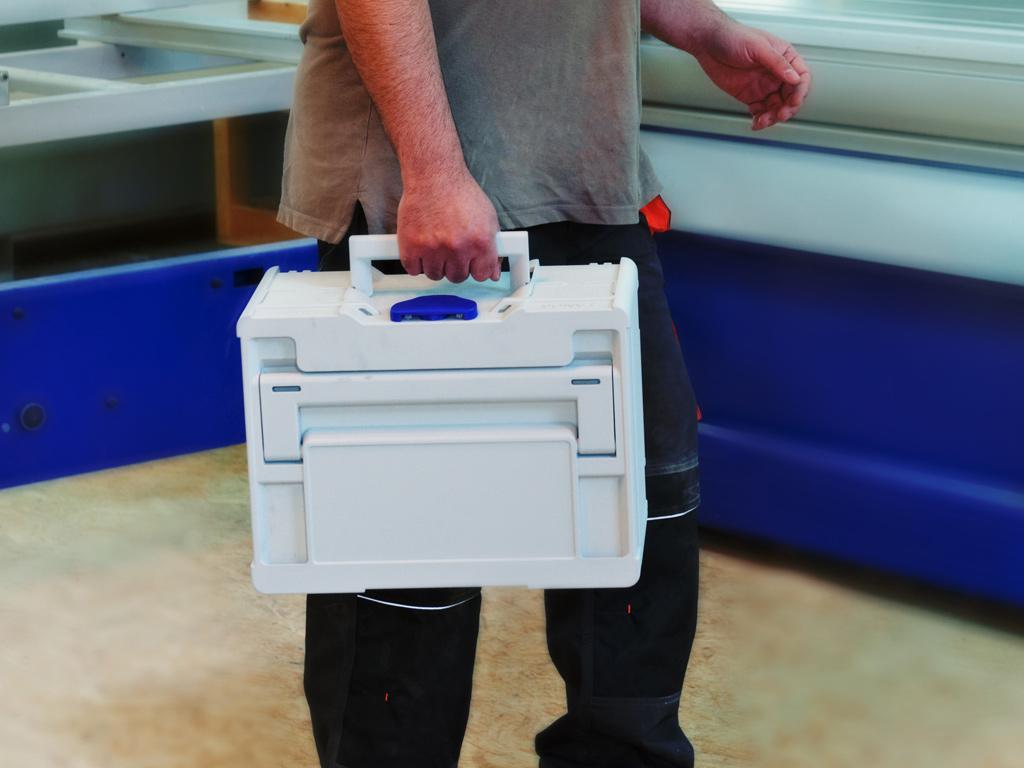 Thanks to its thoughtful design and high-quality ABS material, the systainer® stands out with its low weight and excellent stability. Thanks to its thoughtful design and high-quality ABS material, the systainer® stands out with its low weight and excellent stability.